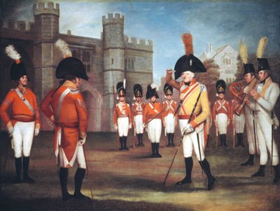 The Staffordshire Militia on parade at Windsor Castle by Arthur Devis